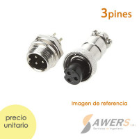 Conector de aviacion GX16 - 3pines M-H Conector de aviacion GX16 - 3pines M-H