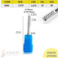 Fresa de Corte Corn Tungsteno CED=3.175mm Fresa de Corte Corn Tungsteno CED=3.175mm