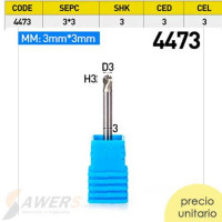 Fresa Rotativa de Tungsteno para Pulido Metal CED=3mm Fresa Rotativa de Tungsteno para Pulido Metal CED=3mm