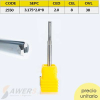 Fresa de Corte CNC Straight Tungsteno CED=2mm Fresa de Corte CNC Straight Tungsteno CED=2mm