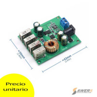 Fuente DC 7V-60V a salida Buck QC3.0 USB 5V 5A 4CH Fuente DC 7V-60V a salida Buck QC3.0 USB 5V 5A 4CH