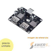 Fuente DC 8V-35V a salida Buck QC2.0 USB 5V 3A 2CH