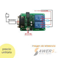 Modulo Relay 2CH a Serial RS232 12V Modulo Relay 2CH a Serial RS232 12V