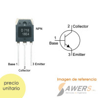 2SD718 Amplificador  de potencia NPN 120V-8A 2SD718 Amplificador  de potencia NPN 120V-8A