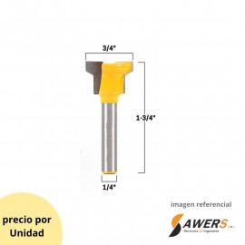 Broca de enrutadora 19mm - vastago de 6.35mm