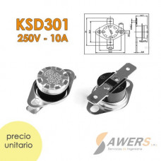 Fusible termico KSD301 220VAC-10A 80C