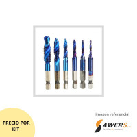 Kit de Fresas Blue Para Roscar M3-M4-M5-M6-M8-M10 Kit de Fresas Blue Para Roscar M3-M4-M5-M6-M8-M10