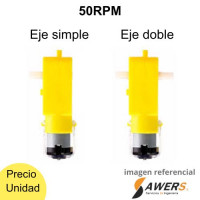 Motor reductor 1:220 5V 50RPM amarillo