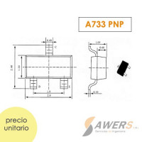 A733 Transistor PNP 50V 180Mhz SMD 120hFE A733 Transistor PNP 50V 180Mhz SMD 120hFE