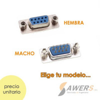 Zocalo conector DB9 RS232 Macho-Hembra Zocalo conector DB9 RS232 Macho-Hembra