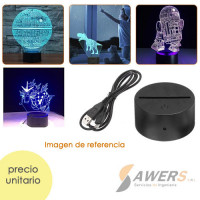 Base de lampara LED 3D tactil de 7 coloreS Base de lampara LED 3D tactil de 7 coloreS