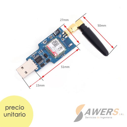 SIM800C USB Serial Quad-Band GSM/GPRS (antena)