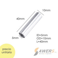 Espaciador de Aluminio ID=M5 OD=10mm L=20-40mm Espaciador de Aluminio ID=M5 OD=10mm L=20-40mm