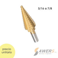 Fresa HSS escalonada perforacion 3/16 a 7/8 Fresa HSS escalonada perforacion 3/16 a 7/8