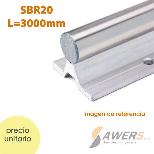 SBR20 Riel Lineal d=20mm L=300cm