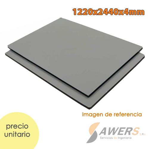 Panel de Aluminio Compuesto ACP Negro 1200x2400x4mm (Doble Cara)