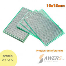 PCB Perforada cara simple 10x15cm (fibra de vidrio)