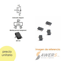 SI2302 Mosfet Canal N 20V-2.3A SMD