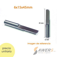 Fresa cuchilla de desvaste columna Plana 6x15mm Fresa cuchilla de desvaste columna Plana 6x15mm