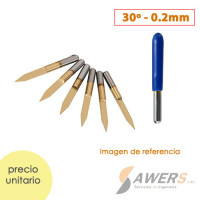 Fresa de Grabado TiAIN 30grados 0.2mm Fresa de Grabado TiAIN 30grados 0.2mm