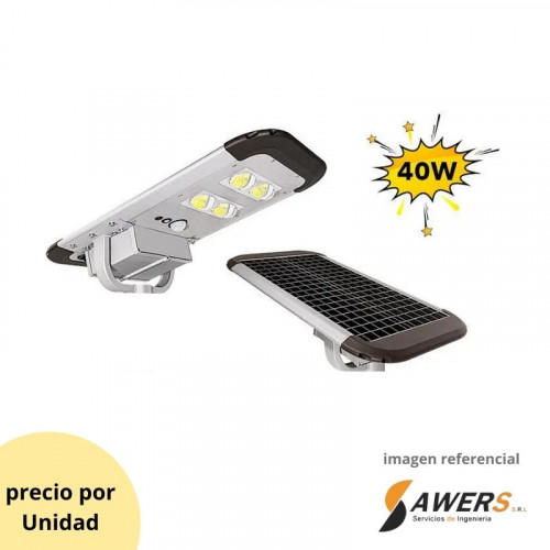 Lampara Solar de alumbrado publico 40W bateria LiFePo4 24Ah
