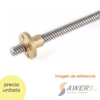 Husillo trapezoidal T8 4Hilos paso=8mm (1 metro) Husillo trapezoidal T8 4Hilos paso=8mm (1 metro)