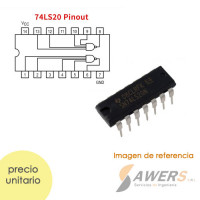 74LS20 TTL Compuerta NAND 4 Entradas Dual