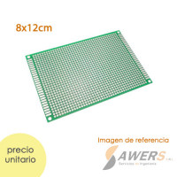 PCB Perforada cara simple 8x12cm (fibra de vidrio) PCB Perforada cara simple 8x12cm (fibra de vidrio)