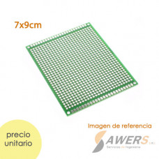 PCB Perforada doble cara 7x9cm (fibra de vidrio)