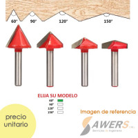 Fresa de tallado en V madera CED=6mm 60/90/120/150 grados Fresa de tallado en V madera CED=6mm 60/90/120/150 grados