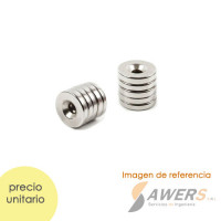 Iman de Neodimio Circular  hueco 12x4mm