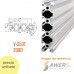 Perfil de aluminio estructural V-SLOT 2080 3Mts
