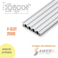 Perfil de aluminio estructural V-SLOT 20100 3Mts