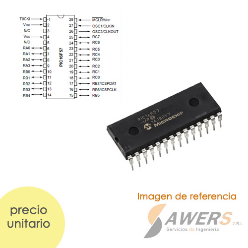 PIC16F57 Microcontrolador Microchip DIP