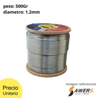 Estaño de soldar 60/40 Parkotek 500gr 1.2mm Estaño de soldar 60/40 Parkotek 500gr 1.2mm
