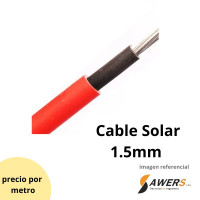 Cable solar fotovoltaico PV1-F  1x1.5mm (1 Metro) Cable solar fotovoltaico PV1-F  1x1.5mm (1 Metro)