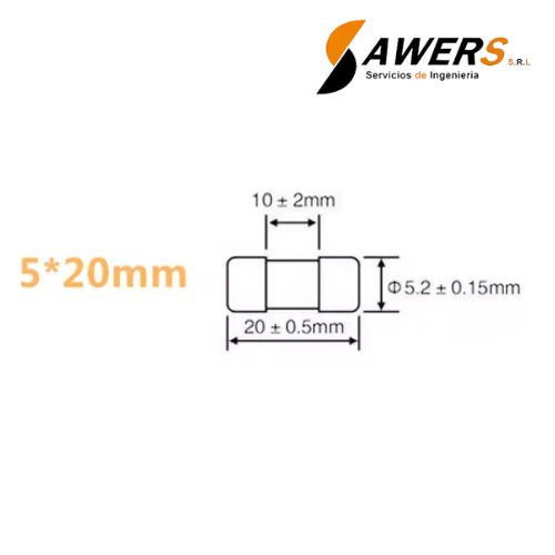Fusible Ceramico lento T2.5A - 220V 5x20mm