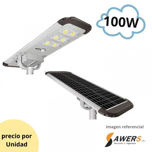 Lampara Solar de alumbrado publico 100W bateria LiFePo4 54Ah