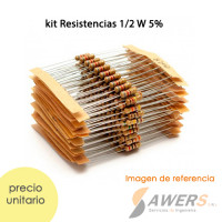 Kit Resistencias 1/2 W 5% 200 Unidades Kit Resistencias 1/2 W 5% 200 Unidades