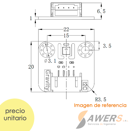 Gravity AHT20 Sensor de Temperatura y Humedad I2C SEN0528