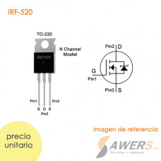 IRF520 Mosfet Canal N 100V-9.2A