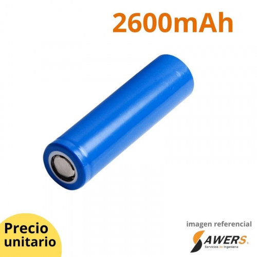 Bateria Li-ion 18650 HP Fast 3.7V 2600mAh (cabeza plana)