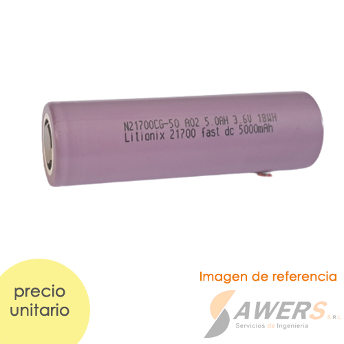 Bateria Li-ion 21700 HP Litionix Fast 3.6V 5000mAh (cabeza plana)