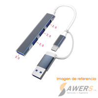 Concentrador Hub USB 2.0/3.0 Adaptador OTG