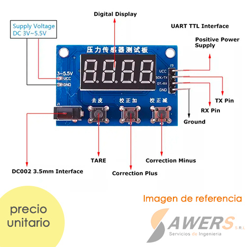 M Dulo Display De Visualizacion Celda De Carga Hx Display