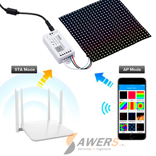 Controlador LED inteligente SP801E WiFi Art-Net Pixel ARGB