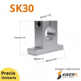 SK30 CNC Eje de Soporte XYZ 30mm