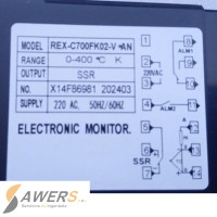 REX-C700 Controlador Digital PID de Termocupla 220VAC - SSR de 0-400°C REX-C700 Controlador Digital PID de Termocupla 220VAC - SSR de 0-400°C