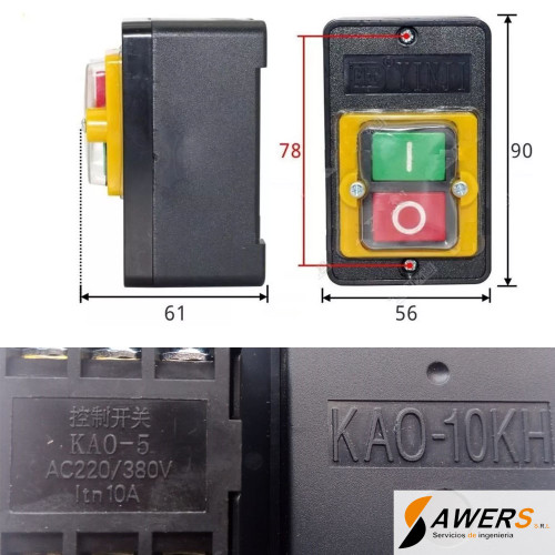 Interruptor de botón impermeable KAO-10KH