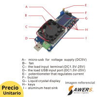 FX35 Tester USB  Medidor de corriente 35W-5A FX35 Tester USB  Medidor de corriente 35W-5A